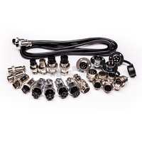 Conector de Aviación GX16 de 16 mm, IP55, Impermeable, Hembra para Montaje en Panel PCB y Macho, Cableado de 2, 3, 4, 5, 6, 7, 8, 9 y 10 Pines