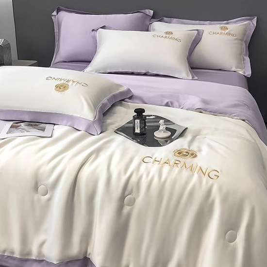 Frappè bianco-elegante viola [No pilling, lavabile in lavatrice]