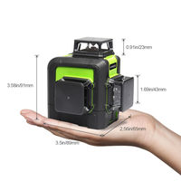 Huepar 360 903CG, batterie au lithium Rechargeable et mode d'impulsion extérieur faisceau vert 3D 12 lignes niveau laser rotatif Land Nivel