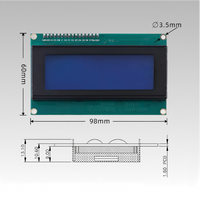 Placa Adaptadora STN IIC 2004A, Película Azul PCF8574, Pantalla LCD de Alta Calidad de 77*25.2mm con Retroiluminación LED, Interfaz I2C