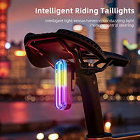 Feux arrière de vélo super lumineux, passage libre entre des lumières vives et colorées, 10 modes d'éclairage, accessoires pour vélo