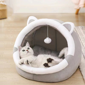 Super Soft Luxury Warm Pet Cat Nest Semi-enclosed <strong>Dog</strong> <strong>Kennel</strong> House Cat Pet Bed - Product Image 2