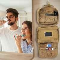 Trousse de Toilette Tactique Suspendue, Organisateur de Voyage Multi-compartiments avec Système MOLLE