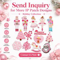 Patch brodé en fer pour Noël, motif Casse-noisette rose, Ballerine, Fée aux pruneaux, Père Noël, Canne à sucre, Arbre d'hiver, vente en gros