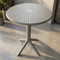 Table de bistrot ronde en plastique HDPE pour café, restaurant, hôtel, utilisation en extérieur, mobilier commercial moderne