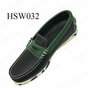 XC, mocassins italiens en cuir confortables, chaussures <span class=keywords><strong>bateau</strong></span> de style vintage marron avec semelle colorée HSW033 - Product Image 4