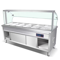 Table chauffante et isolante pour aliments Lyroe, autonome, commerciale, avec couvercle en verre pour l'isolation des cantines