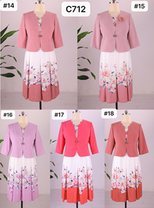 Robes de soirée florales roses, tailles plus, vêtements pour femmes, costume d'église, tenue de bureau, en solde - Product Image 4