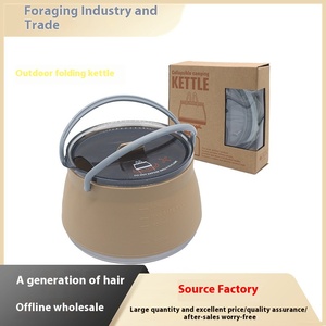 Portable Travel Outdoor Cookware Anti-Scalding Handle Food Grade Silicone Foldable Water <b>Kettle</b> Tea Pot Coffee Pot - Product Image 3