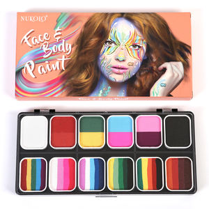 Vente en gros professionnel 12 couleurs <span class=keywords><strong>gouache</strong></span> arc-en-ciel peinture corps <span class=keywords><strong>peau</strong></span> Art maquillage visage peinture ensemble pour enfants peinture cosmétique - Product Image 2