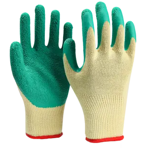 Venta al por mayor de algodón de punto de látex Palma recubierta de látex arrugado de goma guantes de seguridad económicos para la construcción