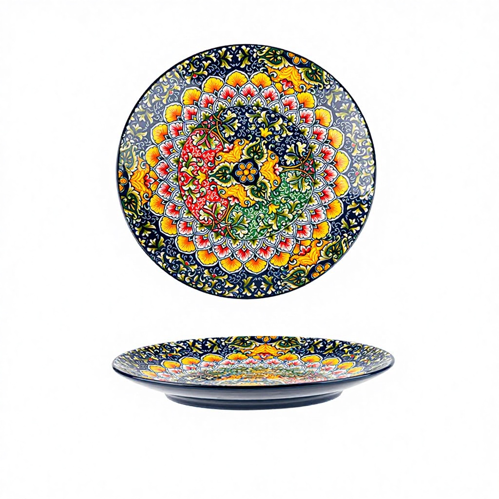 Plateau à trois fleurs de 8,7 pouces noir