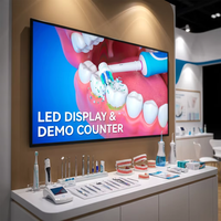 YTSF-I66 Stand d'exposition personnalisé en bois pour produits de soins bucco-dentaires avec écran LED et comptoir – Propre, durable, facile à assembler