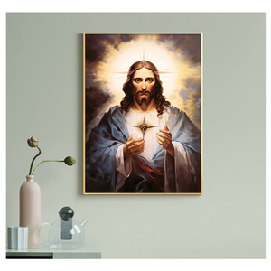 Clásico personalizado Art Deco Jesús lienzo <span class=keywords><strong>impresión</strong></span> cristiana Dios imágenes tela impresiones para Pascua colgante diseño estilo - Product Image 1