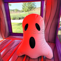 Château gonflable d'Halloween avec toboggan, structure de saut commerciale en PVC, château gonflable citrouille, château gonflable fantôme pour enfants