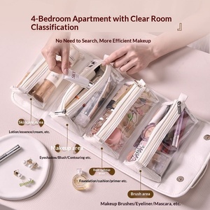 Trustloops Trousse de Toilette et de Maquillage Portable en PU, Grande Capacité, Très Stylée, Étanche, Quatre-en-un Détachable pour <span class=keywords><strong>le</strong></span> Voyage - Product Image 3