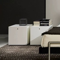 Table de chevet pliable en bois au design moderne avec 2 tiroirs, couleur personnalisable, table de rangement pour chambre et salon