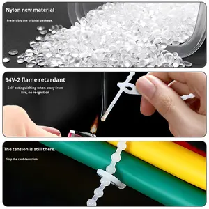 調整可能なセルフロック式ビーズ付きナイロンケーブルタイ、卸売、黒白、複数仕様、PA66素材 - Product Image 5