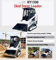Chargeuse compacte sur chenilles KY1300, poids opérationnel de 1,5 tonne, moteur RATO de 17 kW, mini-chargeuse sur chenilles compacte