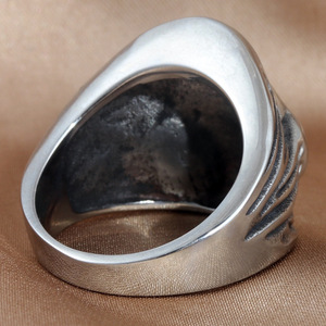 Skull <b>Ring</b> Men's Stainless Steel Silver Geometric Skeleton Design Punk Jewelry Gift 213045 - Product Image 2