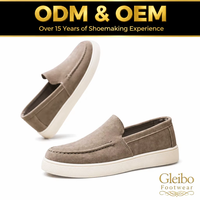 Оптовые мужские лоферы ODM/OEM из искусственной кожи: прочные, в стиле ретро, с верхом из мягкой микрофибры, нескользящей подошвой из ПВХ, для повседневной носки и прогулок