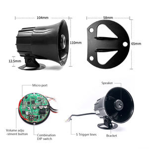 ไซเรนเสียงเตือนอุตสาหกรรมอัจฉริยะ MP3 12V DC สำหรับยานยนต์ พร้อมเครื่องเล่น MP3 แบบ USB กำลังไฟ 30W เหมาะสำหรับอะไหล่รถยนต์ - Product Image 4