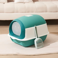 Produits pour animaux de compagnie : Bac à litière pour chat en plastique, design tête de chat, simple et mignon