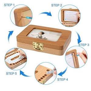 Boîte à dents <span class=keywords><strong>de</strong></span> lait bébé cadre Photo stockage des dents des enfants <span class=keywords><strong>souvenir</strong></span> cadeau <span class=keywords><strong>de</strong></span> <span class=keywords><strong>naissance</strong></span> artisanat en bois boîtes en bois - Product Image 6