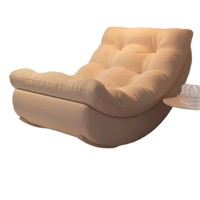 Fauteuil à bascule carré moderne en velours rembourré avec un confort doux pour le salon et le balcon