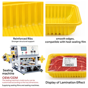 Bandeja <span class=keywords><strong>de</strong></span> Plástico para Alimentos, Contenedor <span class=keywords><strong>de</strong></span> PP para Supermercado, Color Personalizado, <span class=keywords><strong>Precio</strong></span> <span class=keywords><strong>de</strong></span> Fábrica, Envase Desechable para Frutas y Carnes Frescas - Product Image 3