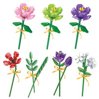 Ziplock sac Pack chaud bricolage assemblage en plastique Bouquet ensemble jouet fleur brique blocs de construction