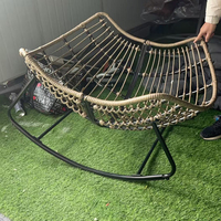 Chaise longue double à bascule en rotin tressé, style fer forgé moderne, luxe léger, réglable, pour salle à manger, maison, chambre, loisirs, balcon