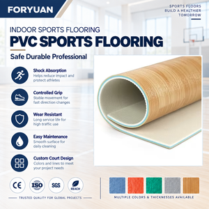 Langlebiger Strukturierter Umweltfreundlicher Flammhemmender PVC-Vinyl-Sportbodenbelag in Rollenform für Indoor-Turnhallen und Tanzstudio-Projekte - Product Image 1