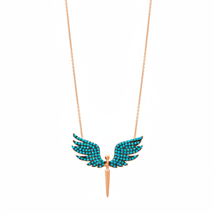Ángel encanto diseño turquesa circón piedra forma turco hecho a mano venta al por mayor 925 joyería de plata esterlina - Product Image 2