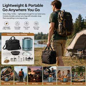 Meilleure vente : Brasero <span class=keywords><strong>de</strong></span> table moderne en acier inoxydable sans fumée, design européen, pour camping et jardin, idéal pour le camping familial - Product Image 2