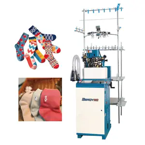 Máquina automática para hacer calcetines circulares de alta velocidad, equipo de punto de calcetín con Plan de autoconexión