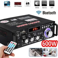 Système Sonore Home Cinéma Double Microphone Amplificateur Hi-Fi 300W*2 Canal 2.0 Ampli Son Numérique Décodeur Mp3 Bluetooth