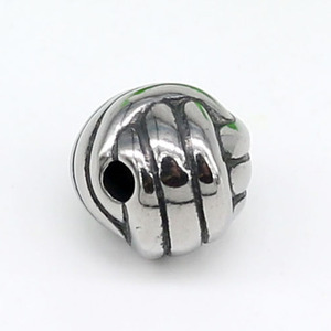 yunnique Stainless Steel Soccer Ball <b>Spacer</b> Beads Round For Bracelet Making - Product Image 2