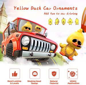 <span class=keywords><strong>Tiktok</strong></span>-cabeza móvil de pato amarillo, muñeco con cabeza móvil, accesorios de Interior de coche, adornos de jardín, decoración del hogar, accesorios de coche - Product Image 2