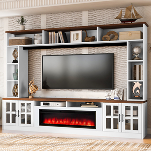 [Stock en EE. UU.] Centro de Entretenimiento de Pared de 95.5 Pulgadas con Chimenea Eléctrica para Televisores de hasta 80 Pulgadas, Envío Rápido desde EE. UU., MOQ 1 Unidad - Product Image 3