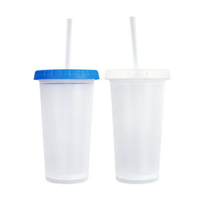 Large Venti Rooftop Cold Tumbler 700ml Durable PP Drinking <b>Cup</b> For Iced Coffee <b>With</b> Flat <b>Lid</b> <b>And</b> Reusable <b>Straw</b> - Product Image 5