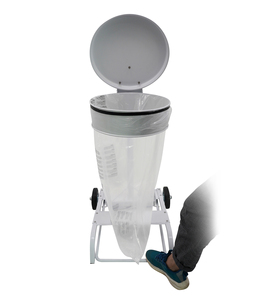 Commercial Foot Pedal Opening Garbage Trolley Mobile Stainless Steel Waste Cart with Lid Hygienic Design - Product Image 1