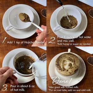 QINSHANTANGオーガニックインスタントロースト抹茶とホジチャミックスティーパウダー自社ブランド - Product Image 3