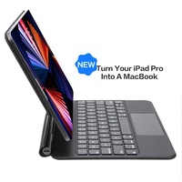 Étui pour clavier de tablette à rétroéclairage intelligent Étui magnétique pour clavier magique en aluminium 100% pour iPad Pro 2022 11 iPad Étui pour clavier