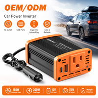 Pabrik Menjual Inverter Daya Mobil 150W 12V ke 110V AC Outlet Konverter DC ke AC dengan Dual USB OEM Kustom untuk Laptop Ponsel Kendaraan