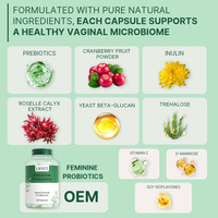 Oem Prébiotiques Naturels Végétaliens Canneberge Soutien Vaginal et Oral Santé du Système Urinaire Régule les Niveaux d'Œstrogènes Pilules Yoni Pops