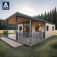 Maison Modulaire Atlas BIPV avec Stockage d'Énergie Solaire, Conteneur de Luxe Mobile Pliable, Maison Compacte Extensible de 20 pieds à Vendre