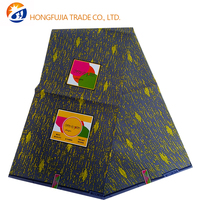Kain Tenun Organza Katun Afrika Ankara Ukuran 4, Berat Sedang, Motif Polos, Warna Emas, untuk Pakaian Anak Perempuan, Gold Wax