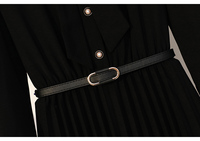 Personnalisé 2025 printemps et automne nouvelle robe mince haut de gamme robe noire plissée à manches longues robe pour les femmes