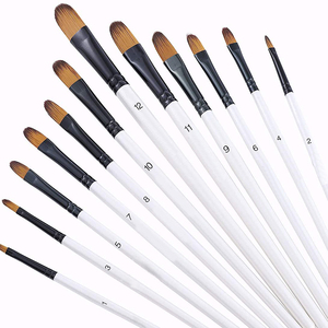Tête en nylon Manche en bois Pinceau de <span class=keywords><strong>peintre</strong></span> 12 pièces Pinceau de <span class=keywords><strong>peintre</strong></span> professionnel - Product Image 2